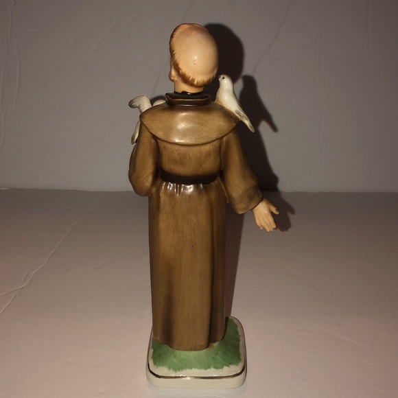 Vintage St. Francis of Assisi Porcelain Statue 8” Tall - Picture 2 of 9